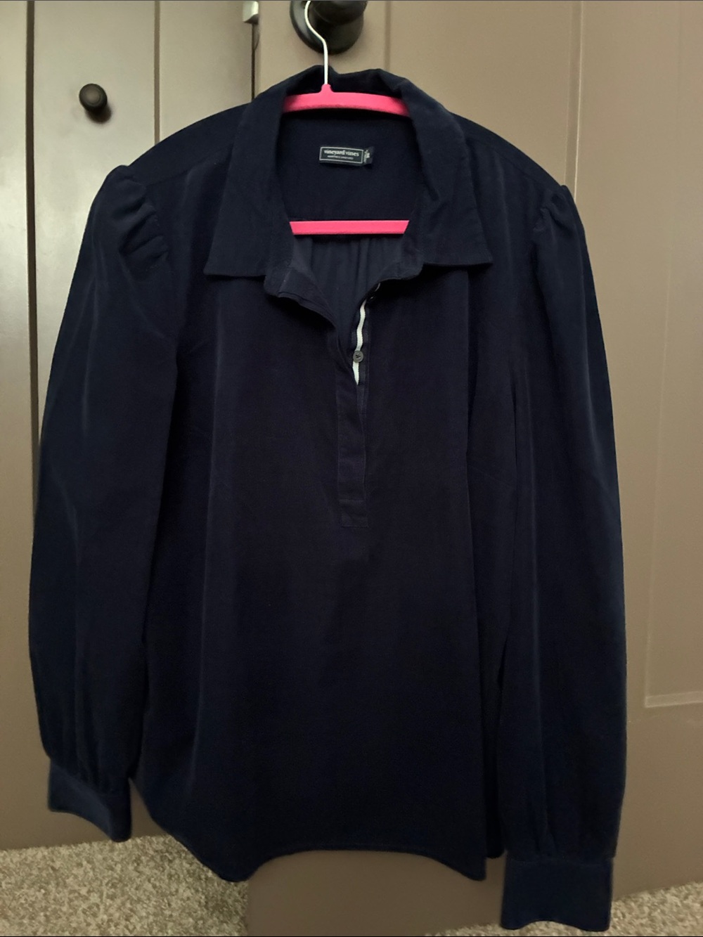 Vineyard Vines Navy Collared corduroy Long Sleeve Shirt